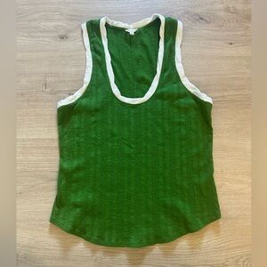 Anthropologie Pilcro Kelly Green Racer Back Tank Top Size XL